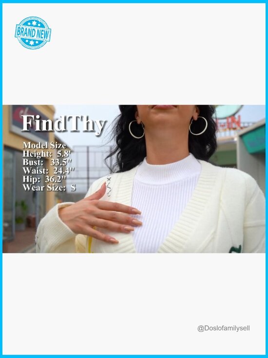 Embroidered Heart Cardigan Sweater Button Down Knitted Y2K Graphic with Pockets - Picture 6 of 7